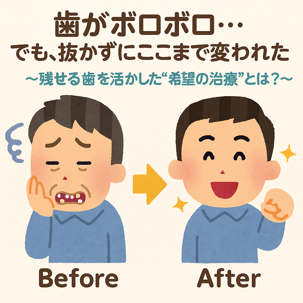 歯がボロボロ…でも、抜かずにここまで変われた 〜残せる歯を活かした“希望の治療”とは？〜